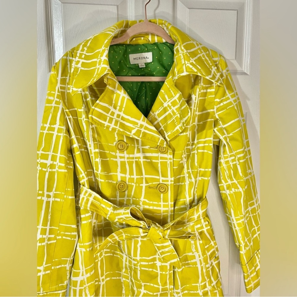 Merona chartreuse lime and white pea coat jacket - Picture 3 of 6